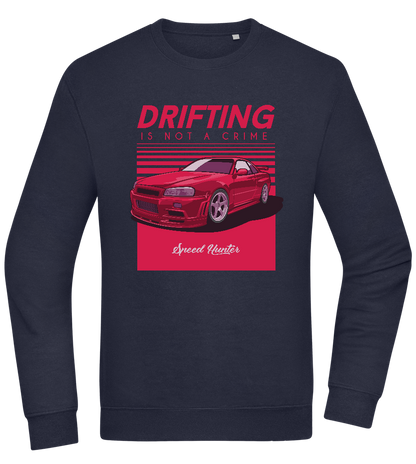 Drifting Not A Crime Design - Comfort Essential Unisex Sweater_FRENCH NAVY_front