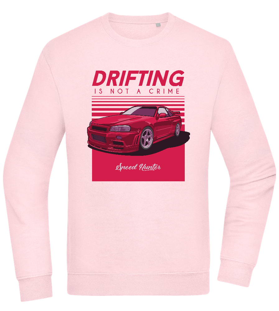 Drifting Not A Crime Design - Comfort Essential Unisex Sweater_LIGHT PEACH ROSE_front