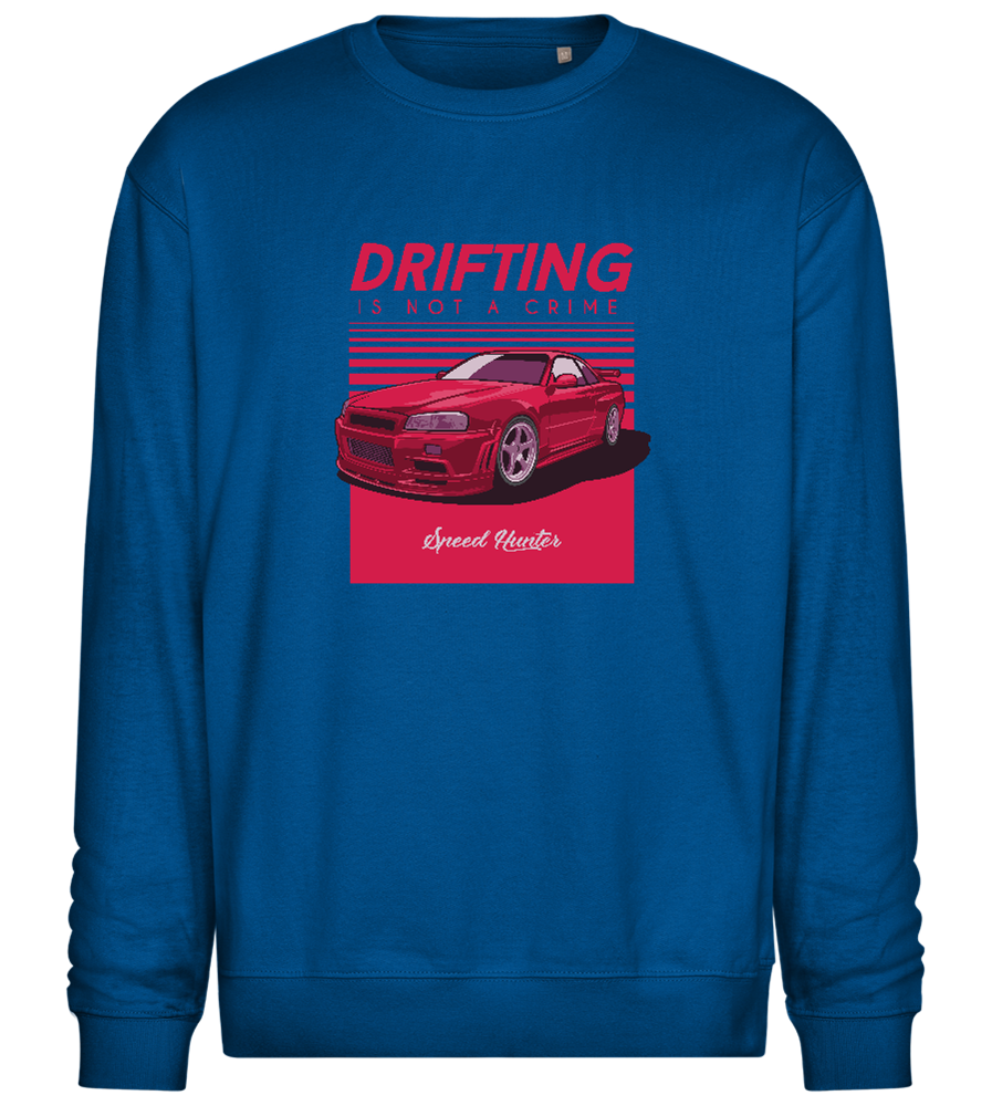 Drifting Not A Crime Design - Comfort Essential Unisex Sweater_ROYAL_front