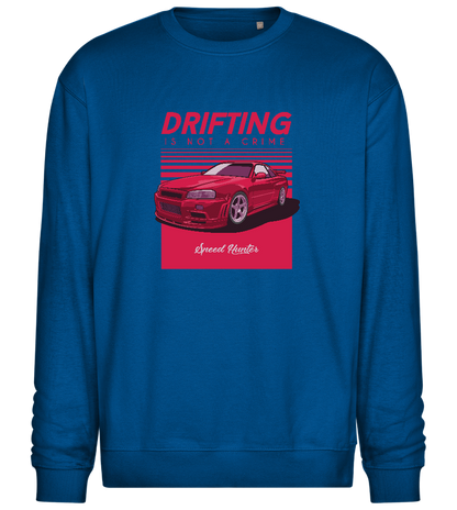 Drifting Not A Crime Design - Comfort Essential Unisex Sweater_ROYAL_front