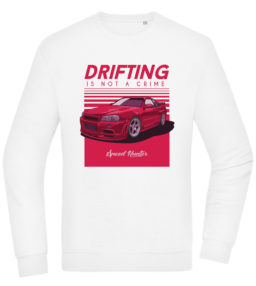 Drifting Not A Crime Design - Comfort Essential Unisex Sweater_WHITE_front