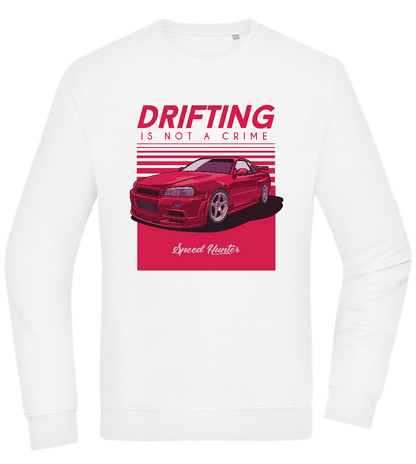 Drifting Not A Crime Design - Comfort Essential Unisex Sweater_WHITE_front