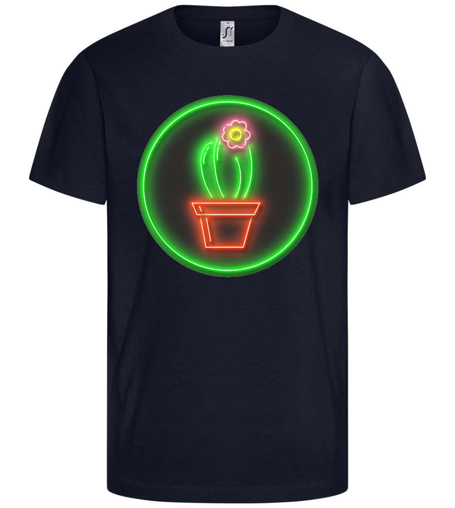 Neon Cactus Design - Comfort kids fitted t-shirt_FRENCH NAVY_front