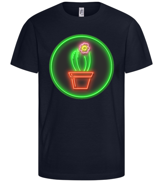 Neon Cactus Design - Comfort kids fitted t-shirt_FRENCH NAVY_front