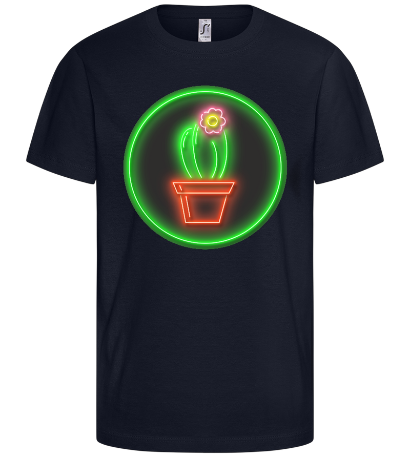 Neon Cactus Design - Comfort kids fitted t-shirt_FRENCH NAVY_front