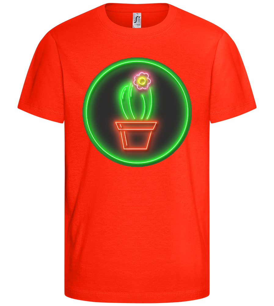 Neon Cactus Design - Comfort kids fitted t-shirt_RED_front