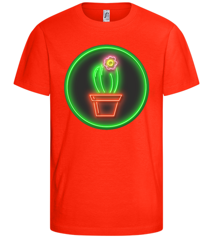 Neon Cactus Design - Comfort kids fitted t-shirt_RED_front