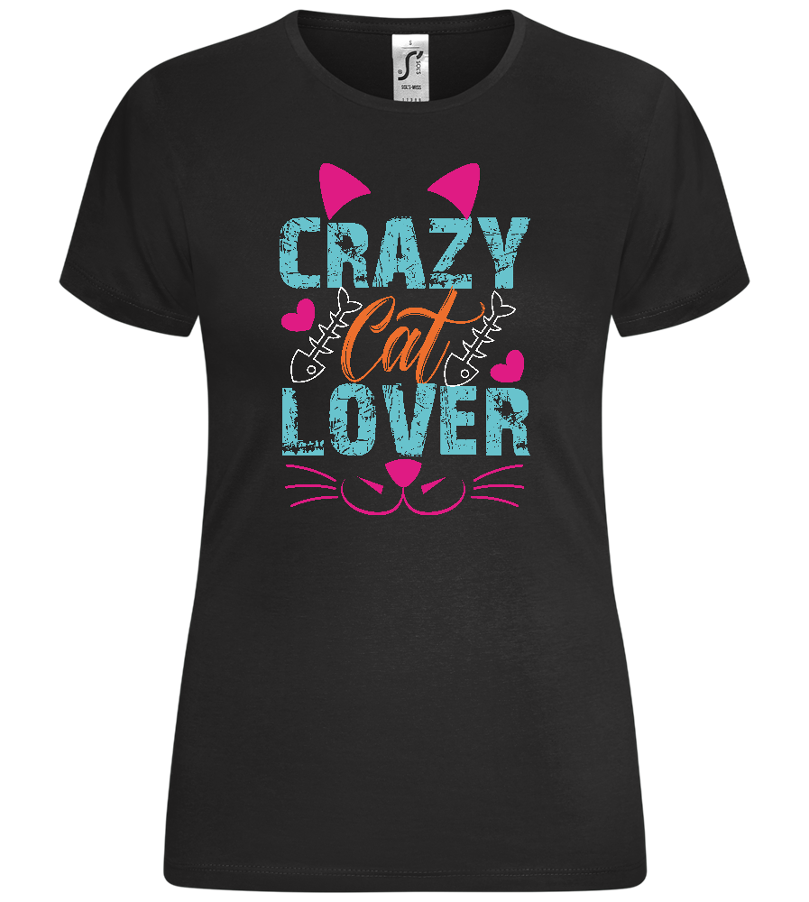 Crazy Cat Lover Design - Comfort women's t-shirt_DEEP BLACK_front