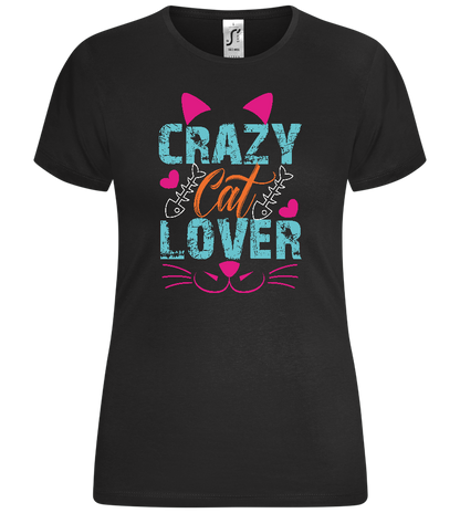 Crazy Cat Lover Design - Comfort women's t-shirt_DEEP BLACK_front