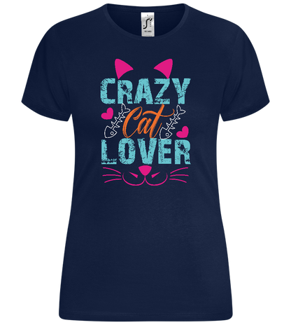 Crazy Cat Lover Design - Comfort women's t-shirt_MARINE_front