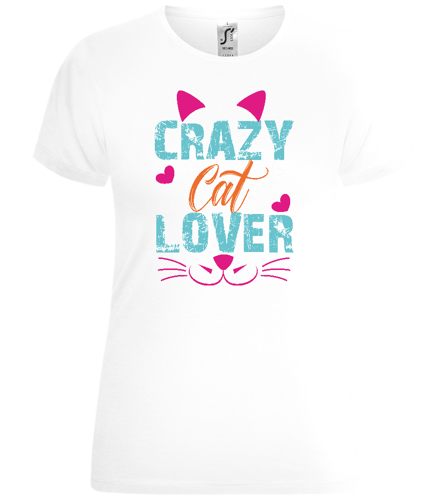 Crazy Cat Lover Design - Comfort women's t-shirt_WHITE_front