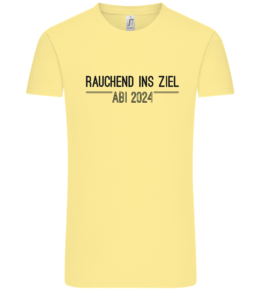 Rauchend Ins Ziel Design - Comfort Unisex T-Shirt_AMARELO CLARO_front