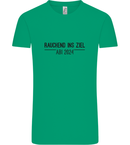 Rauchend Ins Ziel Design - Comfort Unisex T-Shirt_SPRING GREEN_front