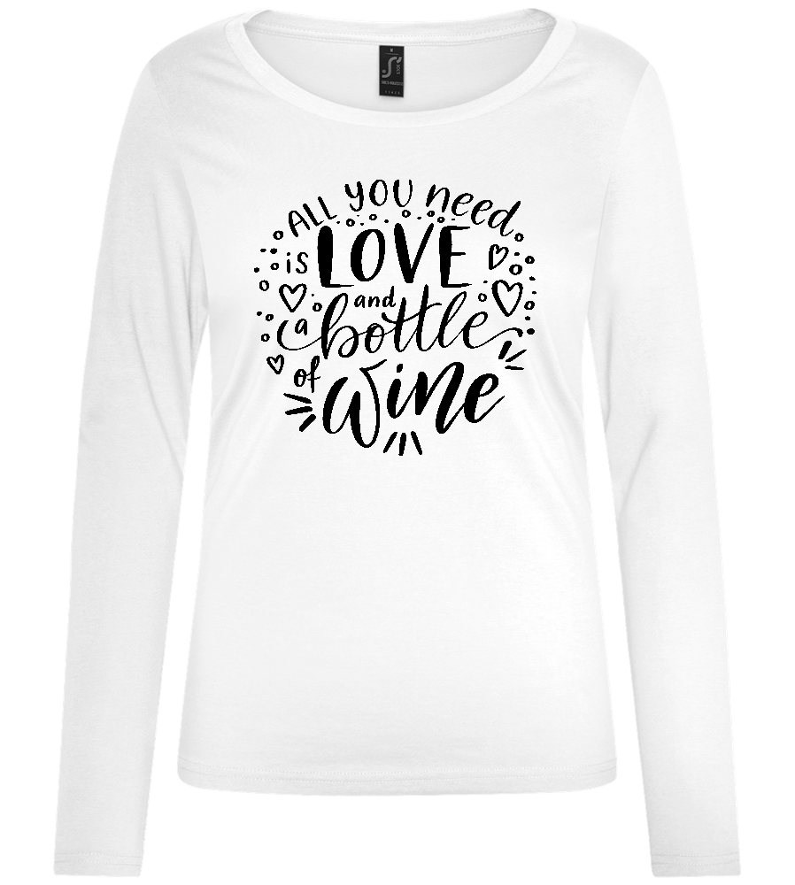 Love and Wine Design - Comfort women's long sleeve t-shirt_WHITE_front