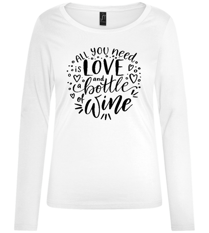 Love and Wine Design - Comfort women's long sleeve t-shirt_WHITE_front