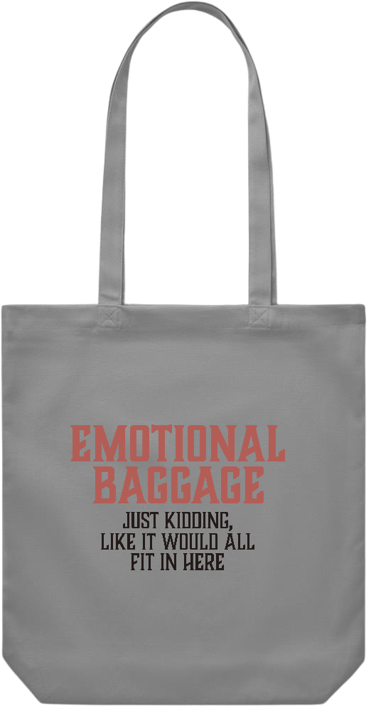 Emotional Baggage Design - Premium Canvas colored cotton shopping bag_GREY_front