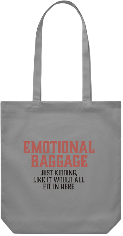 Emotional Baggage Design - Premium Canvas colored cotton shopping bag_GREY_front