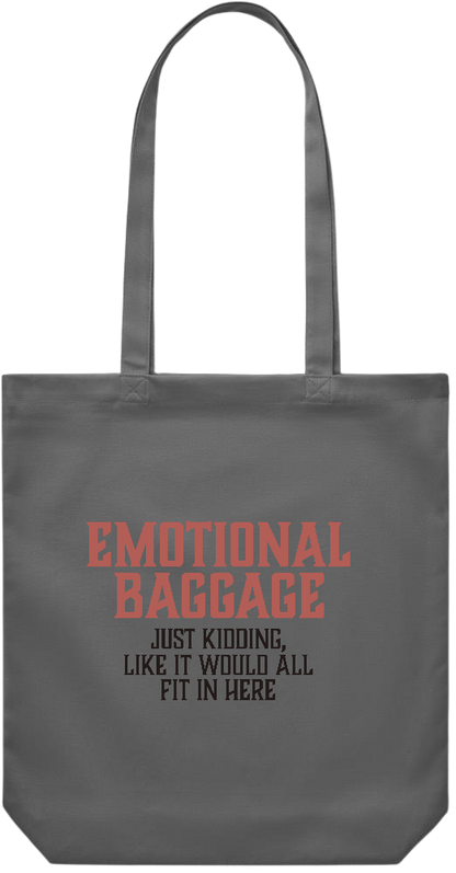 Emotional Baggage Design - Premium Canvas colored cotton shopping bag_STONE GREY_front