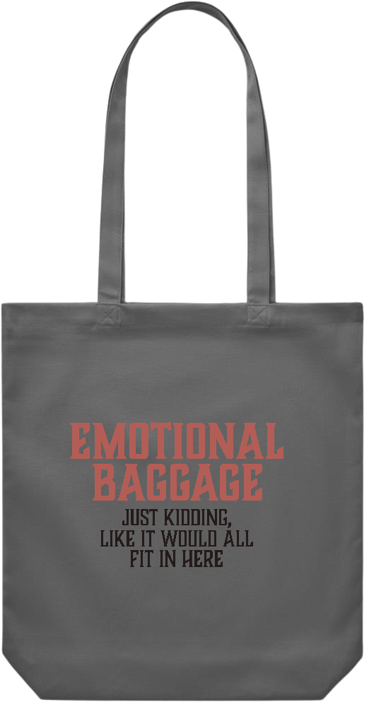 Emotional Baggage Design - Premium Canvas colored cotton shopping bag_STONE GREY_front