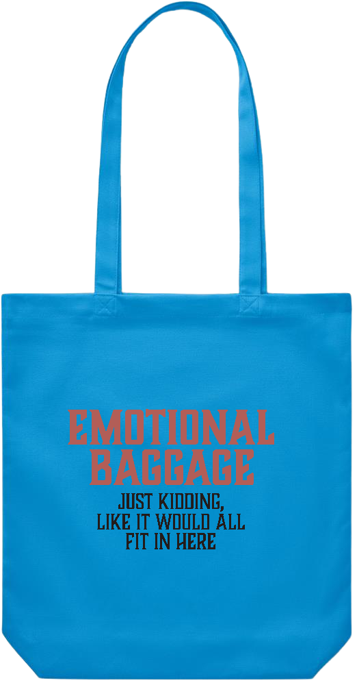 Emotional Baggage Design - Premium Canvas colored cotton shopping bag_TURQUOISE_front