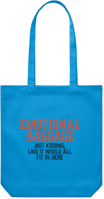 Emotional Baggage Design - Premium Canvas colored cotton shopping bag_TURQUOISE_front