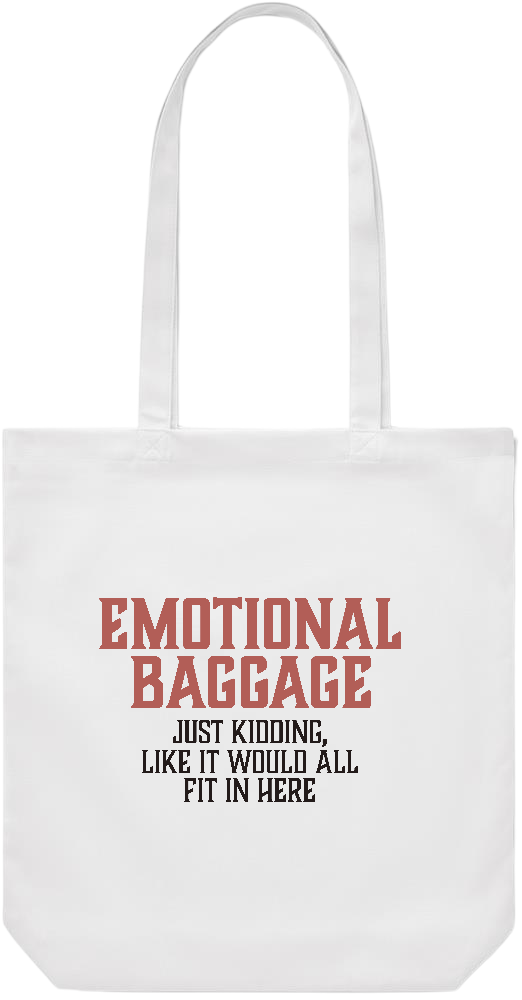 Emotional Baggage Design - Premium Canvas colored cotton shopping bag_WHITE_front