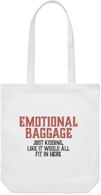 Emotional Baggage Design - Premium Canvas colored cotton shopping bag_WHITE_front