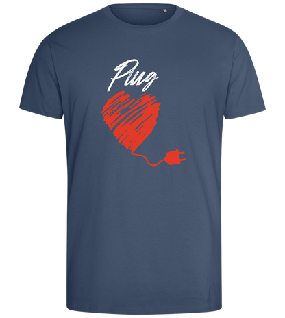 Plug Heart Design - Comfort men's fitted t-shirt_DENIM_front