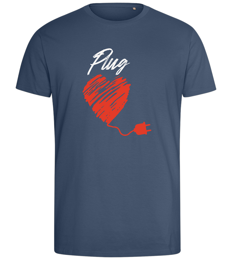 Plug Heart Design - Comfort men's fitted t-shirt_DENIM_front