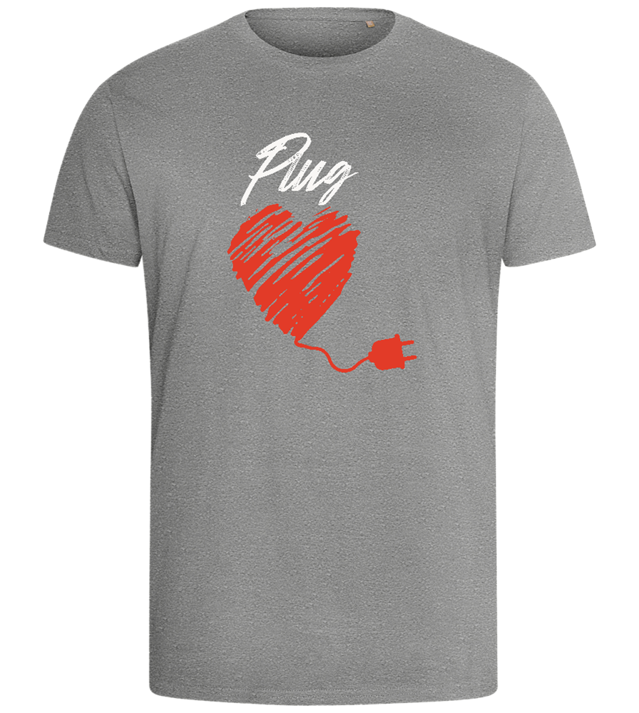 Plug Heart Design - Comfort men's fitted t-shirt_ORION GREY_front