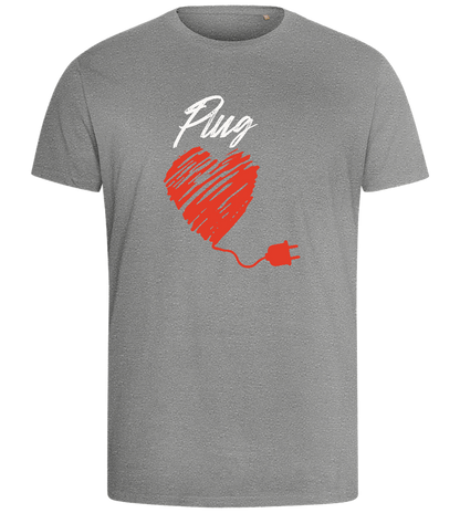 Plug Heart Design - Comfort men's fitted t-shirt_ORION GREY_front