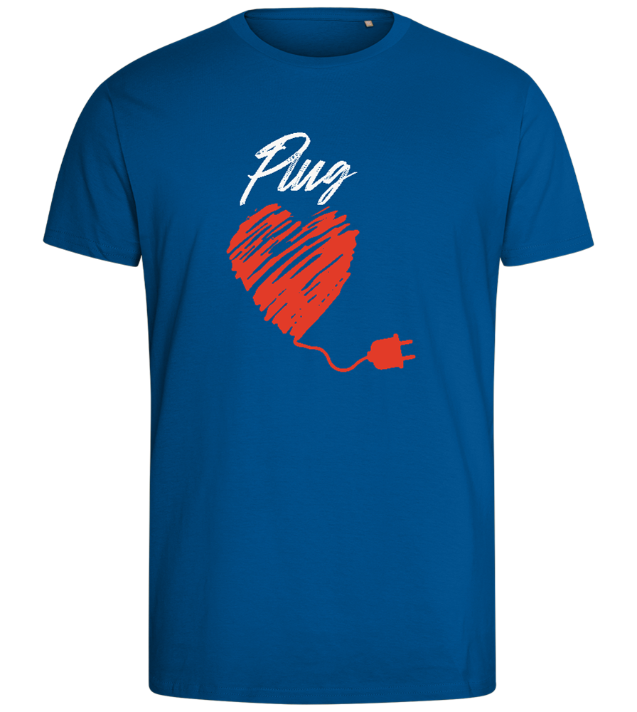 Plug Heart Design - Comfort men's fitted t-shirt_ROYAL_front