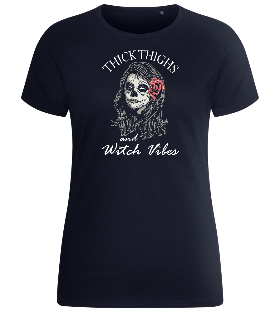 Thick Thighs Design - Basic women's fitted t-shirt_FRENCH NAVY_front