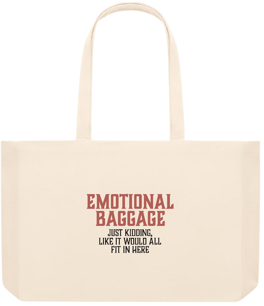 Emotional Baggage Design - Premium large recycled beach tote bag_BEIGE_front