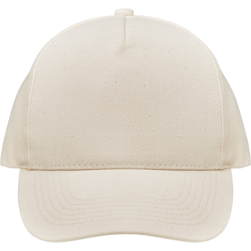 5-Panel Organic Cotton Baseball Cap_BEIGE_front