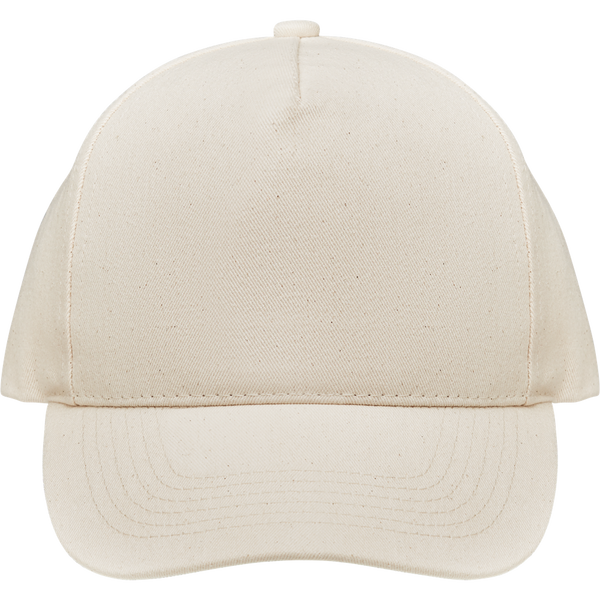 5-Panel Organic Cotton Baseball Cap_BEIGE_front