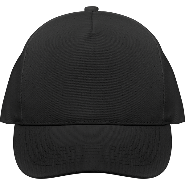 5-Panel Organic Cotton Baseball Cap_BLACK_front