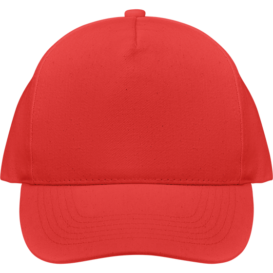 5-Panel Organic Cotton Baseball Cap_RED_front