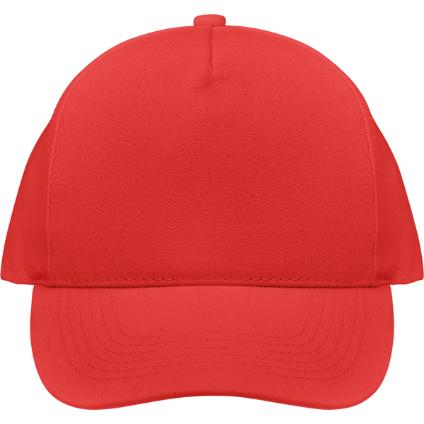 5-Panel Organic Cotton Baseball Cap_RED_front