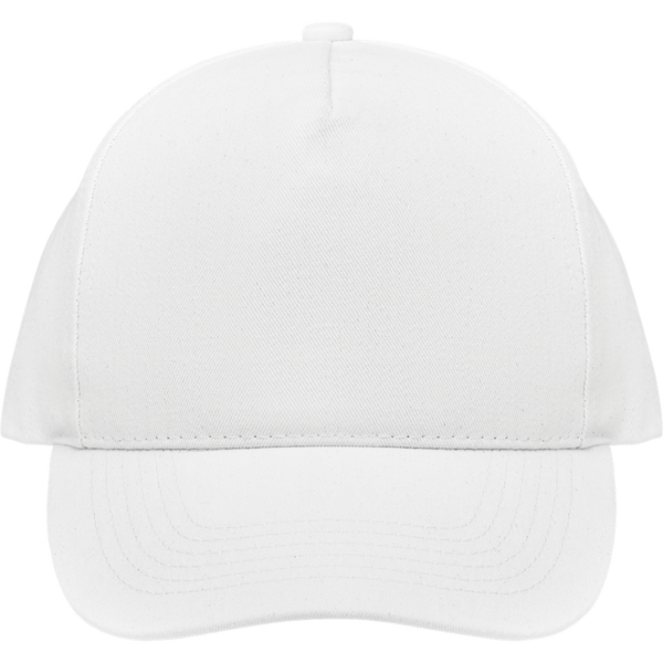 5-Panel Organic Cotton Baseball Cap_WHITE_front