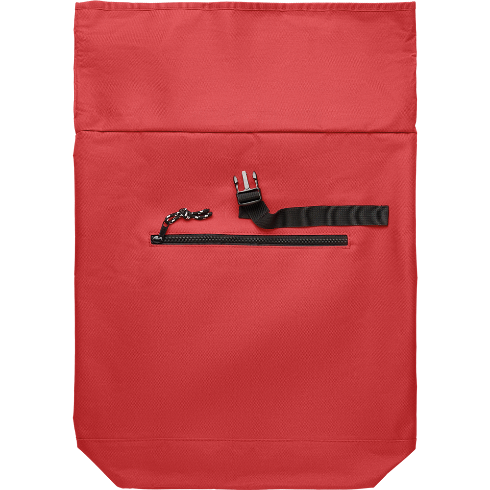 Rolltop Laptop Backpack with Padded Back_RED_front