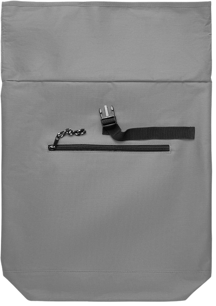 Rolltop Laptop Backpack with Padded Back_STONE GREY_front