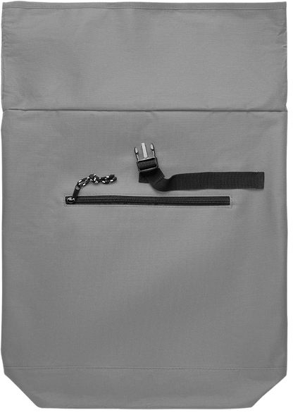 Rolltop Laptop Backpack with Padded Back_STONE GREY_front