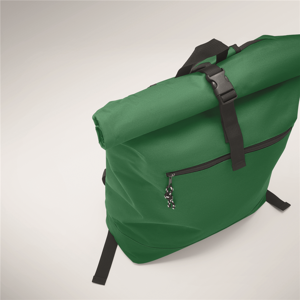 Rolltop Laptop Backpack with Padded Back_DARK GREEN_DETAILEDIMAGE_back_2