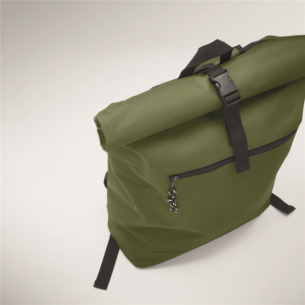 Rolltop Laptop Backpack with Padded Back_ARMY GREEN_DETAILEDIMAGE_back_4