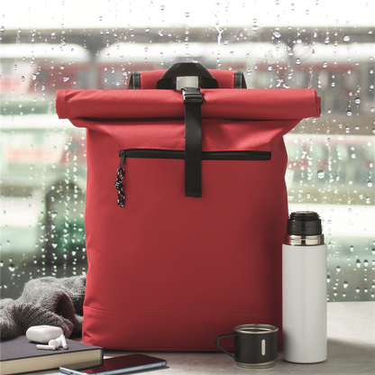 Rolltop Laptop Backpack with Padded Back_RED_DETAILEDIMAGE_back_1