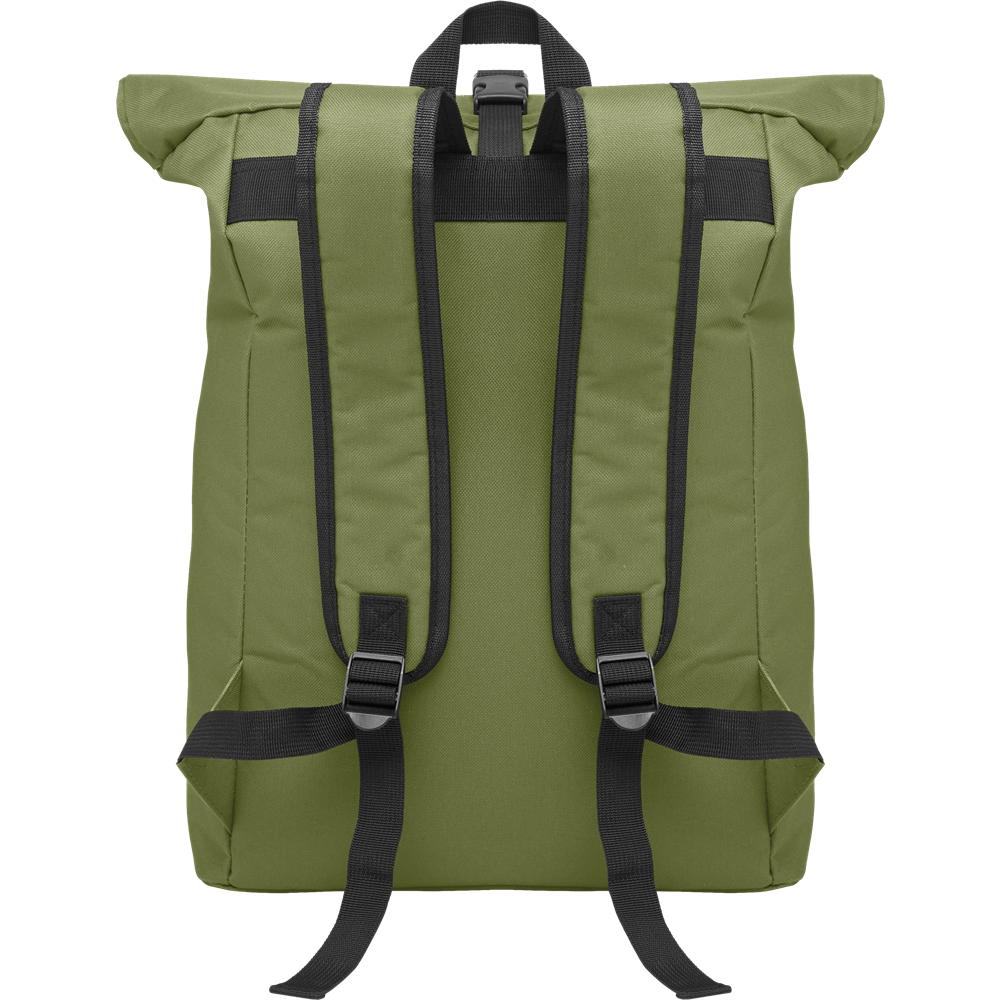 Rolltop Laptop Backpack with Padded Back_ARMY GREEN_DETAILEDIMAGE_front_2