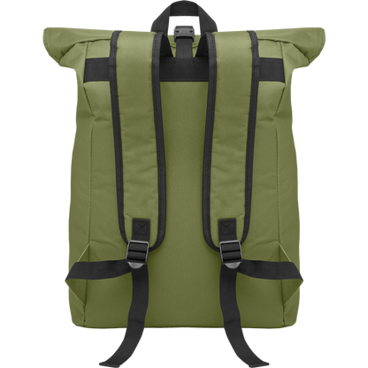 Rolltop Laptop Backpack with Padded Back_ARMY GREEN_DETAILEDIMAGE_front_2