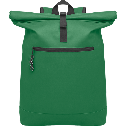 Rolltop Laptop Backpack with Padded Back_DARK GREEN_DETAILEDIMAGE_front_1