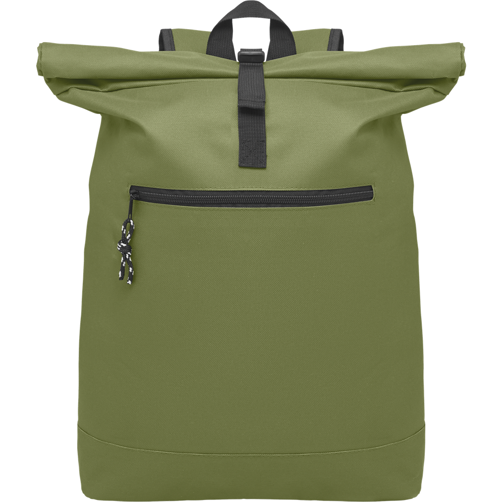 Rolltop Laptop Backpack with Padded Back_ARMY GREEN_DETAILEDIMAGE_front_1